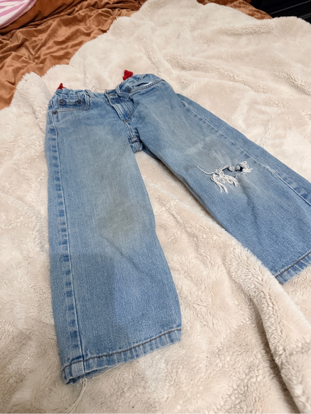 Levi's 527 Loose Boot Cut 5 Regular Boys Blue Denim Jeans Adjustable Waist